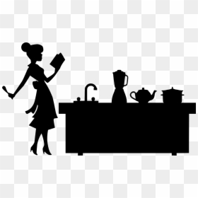 Silhouette Kitchen Png, Transparent Png - person reading png