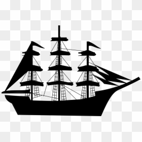 Silhouette Transparent Sailing Boat Png, Png Download - old ship png
