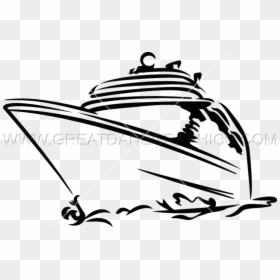 Black And White Cruise Ship Clipart, HD Png Download - old ship png