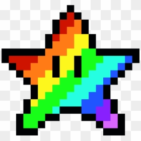 Super Mario Rainbow Star, HD Png Download - pixel star png