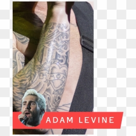 Adam Levine Wow Tattoo, HD Png Download - adam levine png