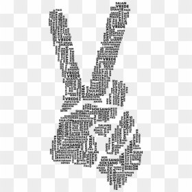 Hand Word Cloud Art, HD Png Download - peace hand png
