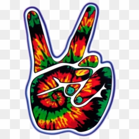 Tie Dye Peace Sign Hand, HD Png Download - peace hand png