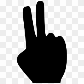 Black Hand Two Finger, HD Png Download - peace hand png