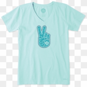Life Is Good Knitten Shirt, HD Png Download - peace hand png