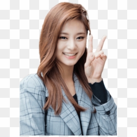 Twice Tzuyu Png, Transparent Png - peace hand png