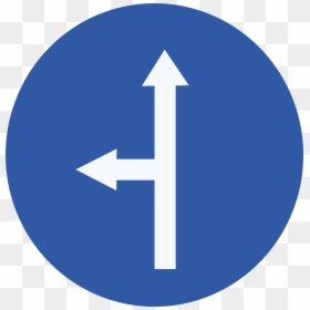 Compulsory Ahead Or Turn Left Png, Transparent Png - straight arrow png