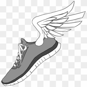 Library Of Cross Country Shoes Png Black And White - Running Shoe Drawing Easy, Transparent Png - sports shoes png