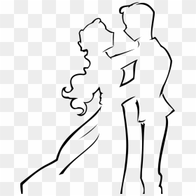 Silhouette Couple Clip Art - Couple Clip Art Black And White, HD Png Download - love couple png
