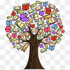 Education Tree Clipart Picture Royalty Free Stock Colourful - Tree With Books As Leaves, HD Png Download - education images png