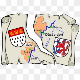 Köln Und Düsseldorf Broken Map - Scroll Clip Art, HD Png Download - broken png