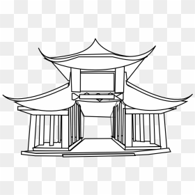 Chinese Temple Clipart Black And White - Easy Ancient China Drawings, HD Png Download - kovil gopuram png