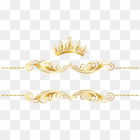 #gold #goldcrown #crown #swirls #banner #header #textline - Crown Logo Design Png, Transparent Png - gold swirls png