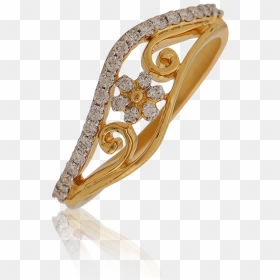 Delightful Swirl Bloom Diamond Ring - Diamond, HD Png Download - gold swirls png