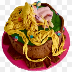 Rapunzel Chocolate Birthday Cake With Edible Rapunzel - Rapunzel Chocolate Cake, HD Png Download - chocolate birthday cake png