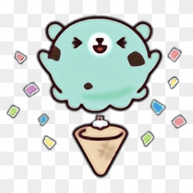 Ice Cream Line Sticker Clipart , Png Download - Line Stickers Kawaii Png, Transparent Png - ice cream emoji png