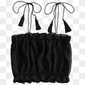 Dropshipping Tied Straps Frills Cropped Summer Ladies - Handbag, HD Png Download - ladies purse png