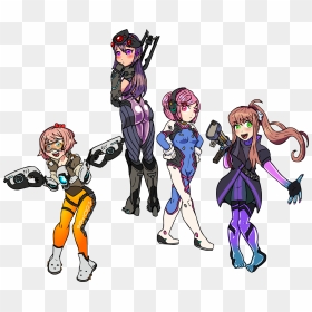 Doki Doki Literature Club Characters, HD Png Download - overwatch characters png