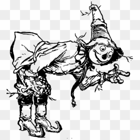 Black, Outline, Drawing, Man, Person, White, Cartoon - Wizard Of Oz Book Scarecrow, HD Png Download - black person png