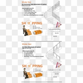 Winder Stair Handrail Kit - Delivery Man, HD Png Download - staircase png