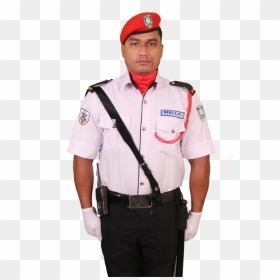 Transparent Security Guard Clipart Black And White - White Uniform Security Guard, HD Png Download - security guard png