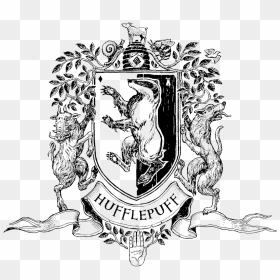 Hufflepuff Crest Black And White, HD Png Download - hufflepuff crest png