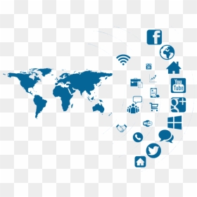 Social Media Icon Continents - Social Media Background For Ppt, HD Png Download - continents png
