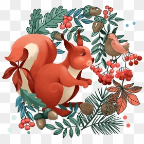Squirrel In The Forest Clipart - Squirrel Forest Clipart, HD Png Download - the forest png