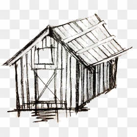 Shack Drawing Line - Shed Sketch Transparent, HD Png Download - shack png