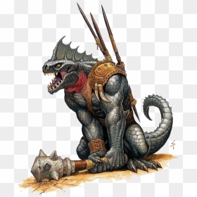 However, My Favourite Race For A Barbarian Is Definitely - Blackscale Lizardfolk, HD Png Download - barbarian png
