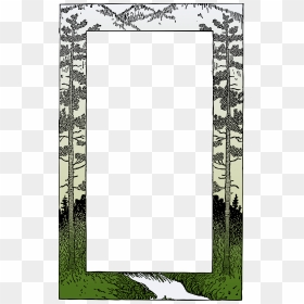 Art Forest Frame Border - Mountain Frame Clipart, HD Png Download - the forest png