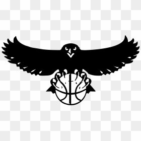 Atlanta Hawks Logo Black And Ahite - Atlanta Hawks Old Logo, HD Png Download - atlanta hawks logo png