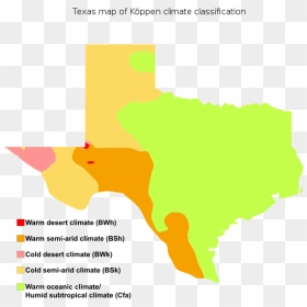 Texas Map Of Köppen Climate Classification - Map Of Wildflowers In Texas, HD Png Download - texas map png