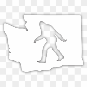 Sasquatch Wa Diecut Sticker - Silhouette, HD Png Download - sasquatch png