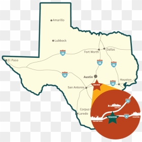 Seguin Texas Map, HD Png Download - texas map png