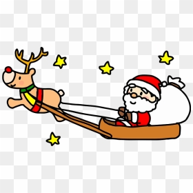 Christmas Santa Claus Reindeer Clipart - Drawing Christmas Tree Sleigh Santa Claus, HD Png Download - christmas .png