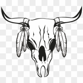 Printed Vinyl Cow Skull Stickers Factory - Toro En Calavera, HD Png Download - cow skull png