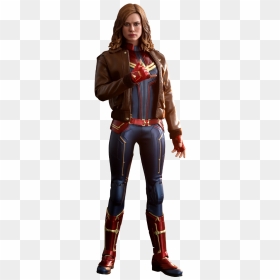 Captain Marvel Png - Captain Marvel Costume With Jacket, Transparent Png - captain marvel png
