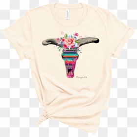Floral Cow Skull - Smile, HD Png Download - cow skull png