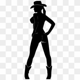Sexy Cowgirl2 File Size Sexy Cowgirl Clipart Black- - Cowgirl Clipart Black And White, HD Png Download - stripper silhouette png