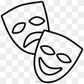 Theatre Mask Drama Drawing Tragedy - Draw Theatre Masks, HD Png Download - theatre masks png