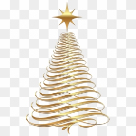 Library Of Christmas Tree Free Image Transparent Library - Gold Christmas Clipart, HD Png Download - modern christmas tree png