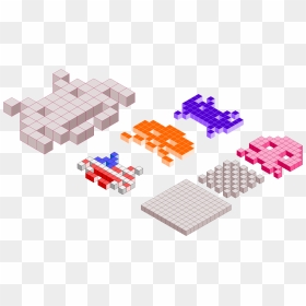 Space Invaders 3d Blocks Clip Arts - Space Invaders 3d Vector, HD Png Download - space invaders png