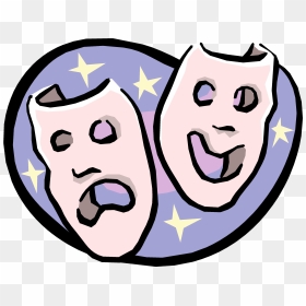 Cartoon Theatre Masks Transparent - Drama Masks, HD Png Download - theatre masks png
