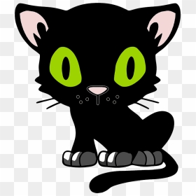 Cartoon Black Cat Clipart - Cat, HD Png Download - cat .png