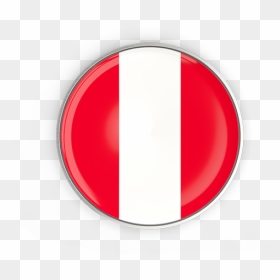 Round Button With Metal Frame - France Flag Circle Png, Transparent Png - peru flag png