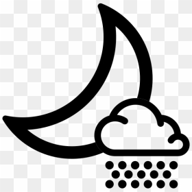 Simple Weather Icons2 Scattered Snow Night - Rain Black And White Weather Symbol, HD Png Download - weather icons png
