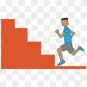Student Running Up Steps - Students Running In Steps, HD Png Download - finish line png