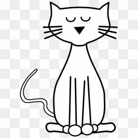 Cat Black And White Cartoon, HD Png Download - cat .png