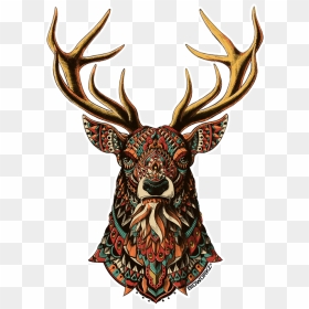Ornate Buck Sticker - Deer Bioworkz, HD Png Download - buck png